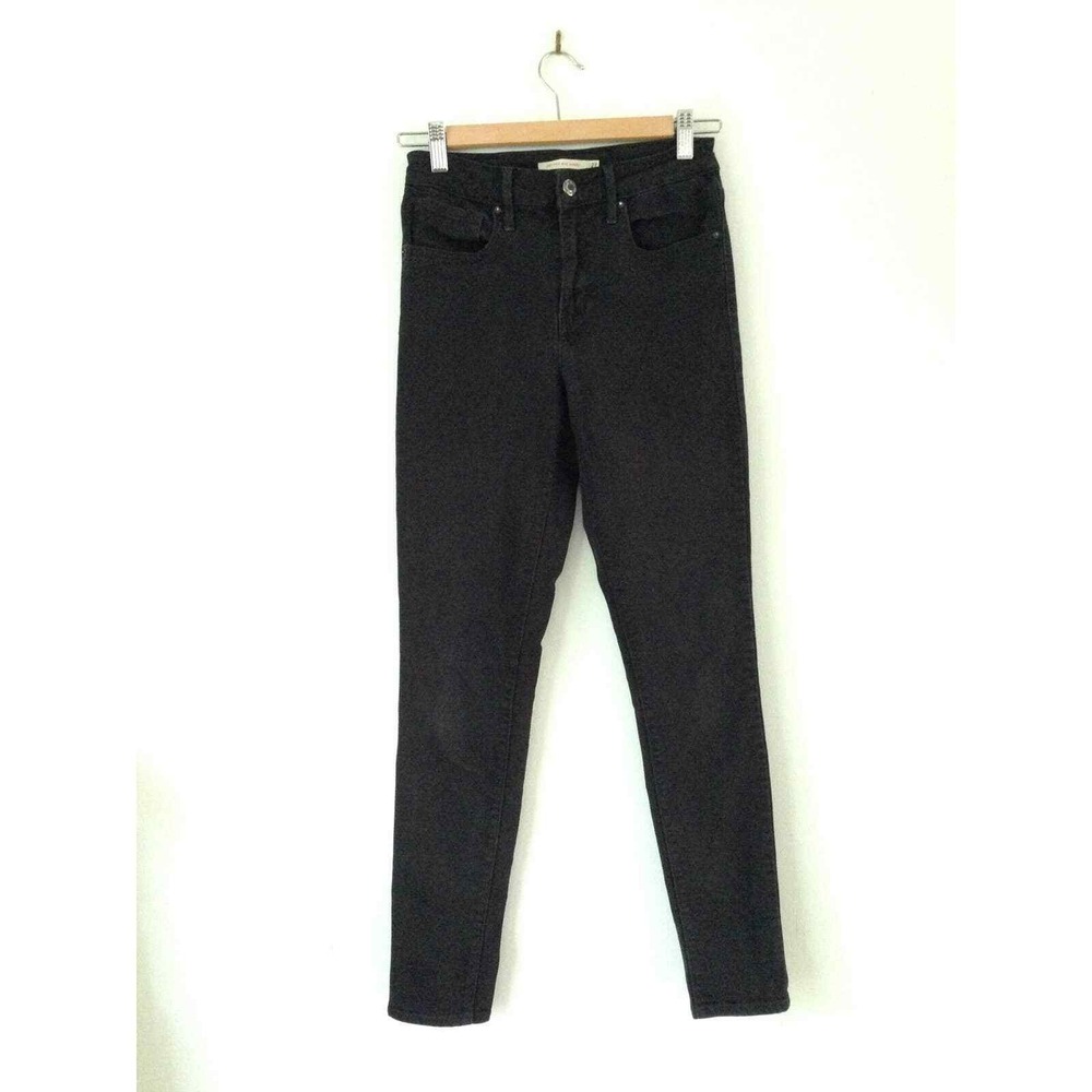 Levis 721 High Rise Skinny Black Denim Jeans Womens 27 Sculpt Stretch Slim